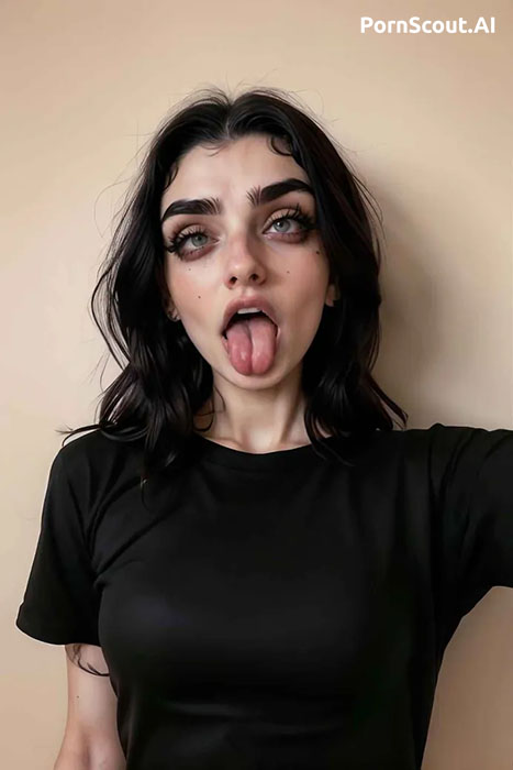 goth girl ahegao face tonge dark emo sexy young girl