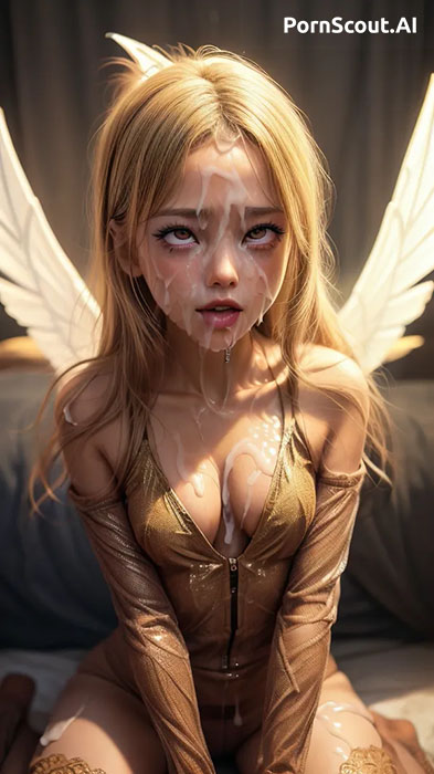 ahegao face cum cute fantasy realistic waifu