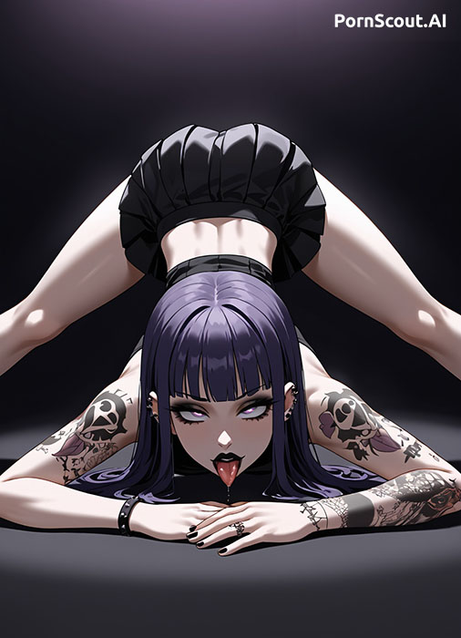 sexy goth girl anime tattoo hentai